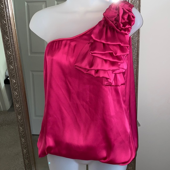 Jewel Tone Top Blouse ruffle one shoulder blouse - Picture 2 of 10